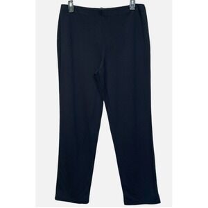 M&S Collection Womens Navy Blue Straight Leg Pull On Trousers Pants Size 12